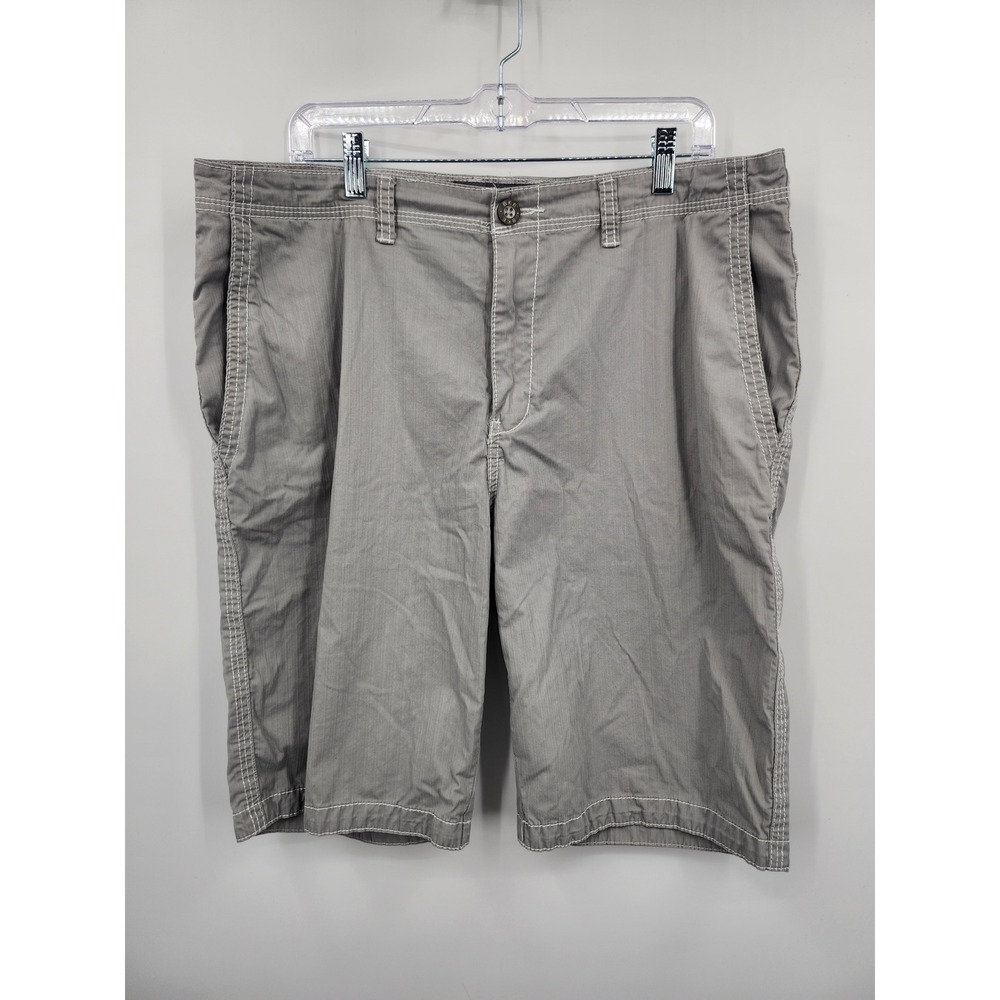 BKE Sloane Shorts Mens 36 Grey Excellent Standard Fit Heavy Stitch Cotton Blend